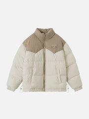 Patchwork-Wintermantel mit Kordelzug