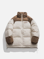 Wintermantel mit Patchwork-Prägung und Buchstaben