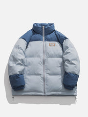 Wintermantel mit Patchwork-Prägung und Buchstaben