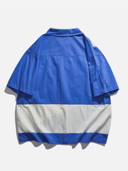 Patchwork Embroidery Short Sleeve Shirt