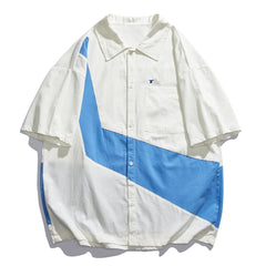 Patchwork Embroidery Short Sleeve Shirt