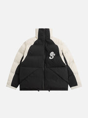 Manteau d'hiver brodé en patchwork