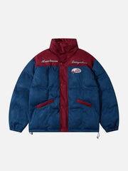 Manteau d'hiver brodé en patchwork