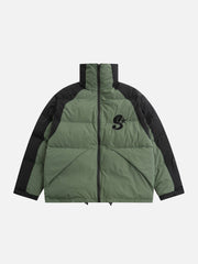 Manteau d'hiver brodé en patchwork