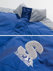 Wintermantel mit Patchwork-Stickerei