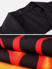 Patchwork Flame Print Short Sleeve Shirt