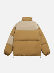 Patchwork Pockets Winter Coat