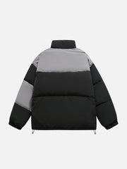 Patchwork Pockets Winter Coat
