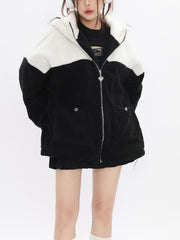 Patchwork Pointed Ears Sherpa Jacket