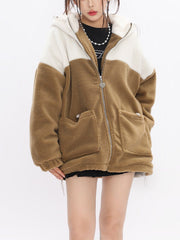 Patchwork Pointed Ears Sherpa Jacket