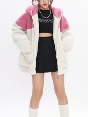 Patchwork Pointed Ears Sherpa Jacket