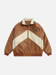 Patchwork-PU-Wintermantel