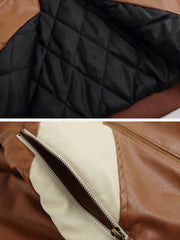 Patchwork-PU-Wintermantel