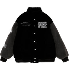 Sherpa-Wintermantel mit Patchwork-Ärmeln