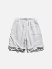 Shorts mit Patchwork-Schlitz