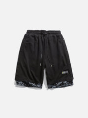 Shorts mit Patchwork-Schlitz