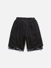 Shorts mit Patchwork-Schlitz