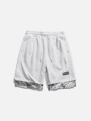 Shorts mit Patchwork-Schlitz