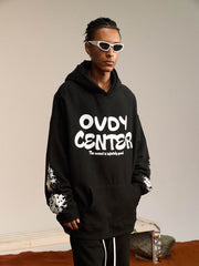 Sweat à capuche patchwork étoile