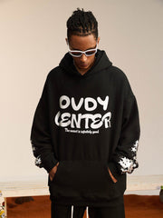 Sweat à capuche patchwork étoile