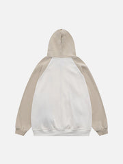 Sweat à capuche zippé à motif patchwork étoile