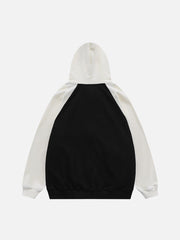 Sweat à capuche zippé à motif patchwork étoile