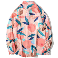 Peach Pattern Long-sleeved Shirt