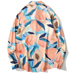 Peach Pattern Long-sleeved Shirt