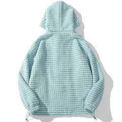 Pearl Disc Buckle Hood Winter Coat