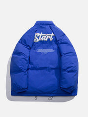 Wintermantel mit Buchstaben-Print