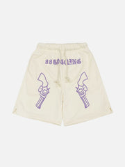 Shorts mit Kordelzug und Pistolen-Print