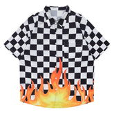 Plaid Flame Short Sleeve Shirt