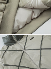 Plaid Leather Winter Coat