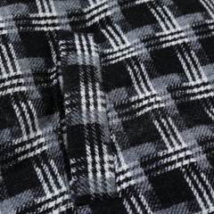 Plaid Patchwork Embroidery Hooded Winter Coat