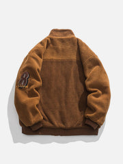 Plaid Patchwork Sherpa Coat