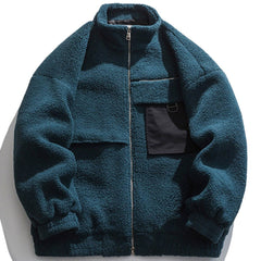 Sherpa-Wintermantel mit Taschendesign