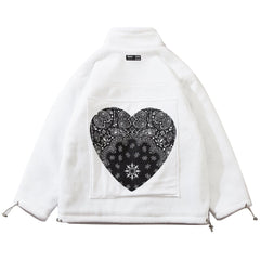 Sherpa-Wintermantel mit Druckmuster