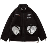 Print Pattern Sherpa Winter Coat