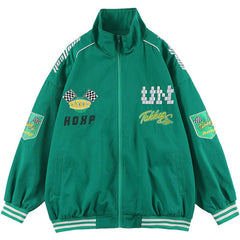 Wintermantel mit Print-Nähten