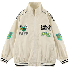 Wintermantel mit Print-Nähten