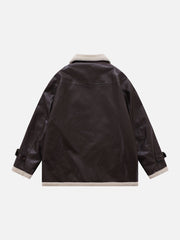 Einfarbiger PU-Rennwintermantel