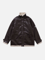 Einfarbiger PU-Rennwintermantel