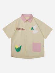 Rabbit Print Short Sleeve Shirt