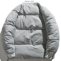 Manteau d'hiver uni avec étiquette arc-en-ciel sur la poitrine