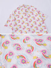 Rainbow Love Print Short Sleeve Shirts