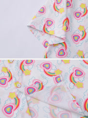 Rainbow Love Print Short Sleeve Shirts
