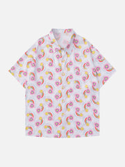 Rainbow Love Print Short Sleeve Shirts
