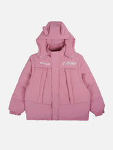 Wintermantel mit abnehmbaren Hutärmeln