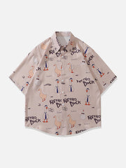 Retro Duck Graphic Short Sleeve Shirt