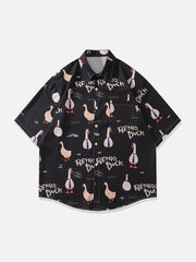 Retro Duck Graphic Short Sleeve Shirt